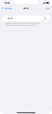Press the indicator next to 'Wi-Fi' to turn on the function.