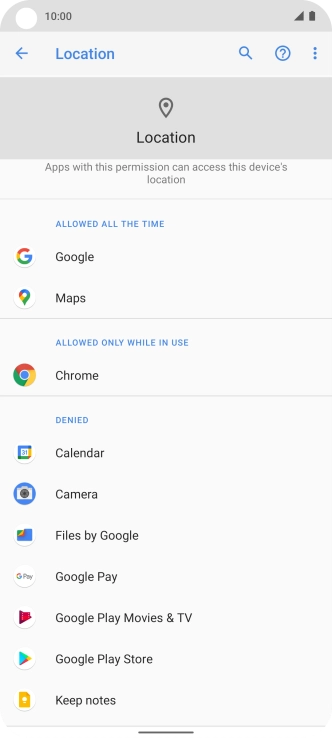 Press the required app.