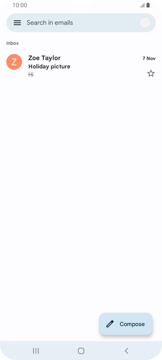 Press the email account icon.