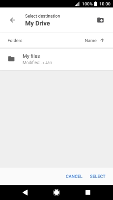 To create a new folder, press the new folder icon and follow the instructions on the screen to create a new folder.