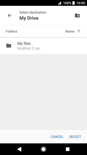 To create a new folder, press the new folder icon and follow the instructions on the screen to create a new folder.