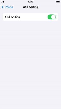 Press the indicator next to 'Call Waiting' to turn the function on or off.