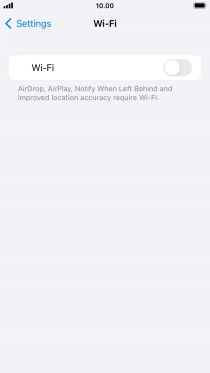 Press the indicator next to 'Wi-Fi' to turn on the function.