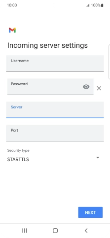 Press the field below 'Port' and key in 143.