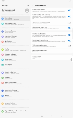 Press the indicator next to 'Switch to mobile data' to turn the function on or off.