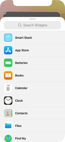 Press the required widget.