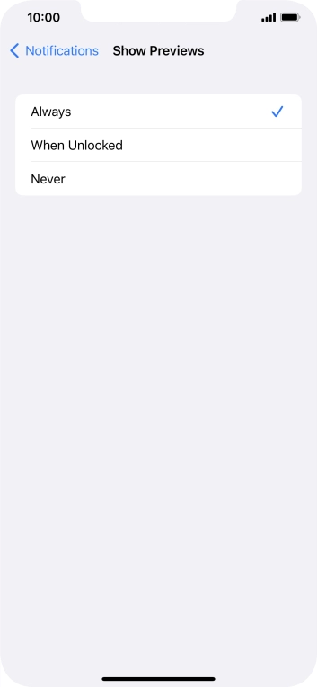 To select notification preview on the lock screen, press Always. To select notification preview on the lock screen, press Always.
