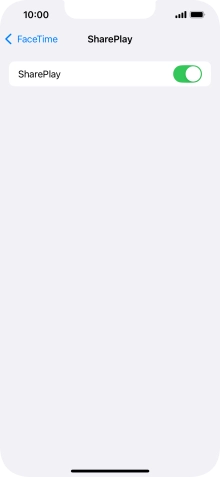 Press the indicator next to 'SharePlay' to turn the function on or off.