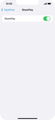 Press the indicator next to 'SharePlay' to turn the function on or off.