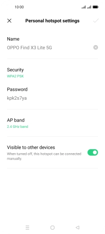 Press Name and key in the required name for the WiFi hotspot.