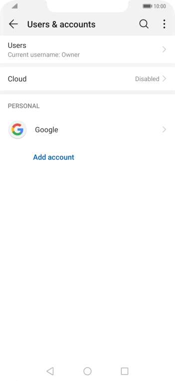 Press the required account.