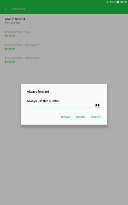 Press DISABLE.