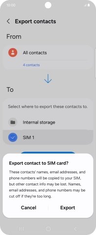 Press Export.