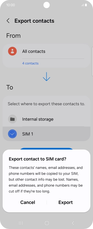 Press Export.