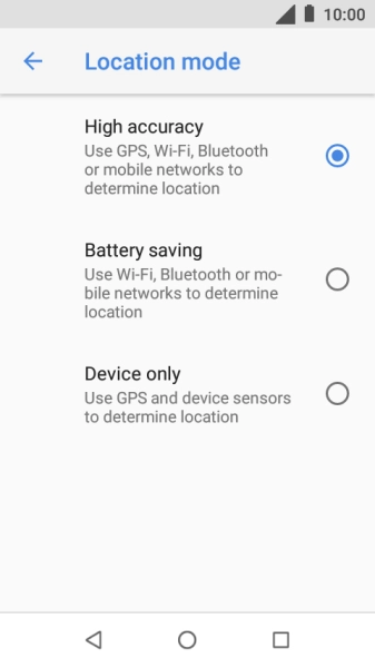 If you select High accuracy, your phone can find your exact position using the GPS satellites, the mobile network and nearby WiFi networks. Satellite-based GPS requires a clear view of the sky.