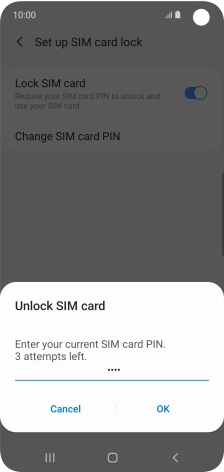 Key in your SIM PIN and press OK. The default SIM PIN is 0000.
