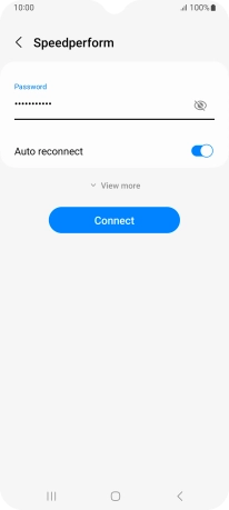 Key in the password for the WiFi network and press Connect.