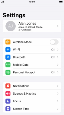 Press Mobile Data.