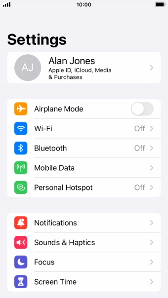 Press Mobile Data.