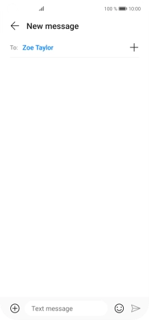 Press the text input field and write the text for your text message.