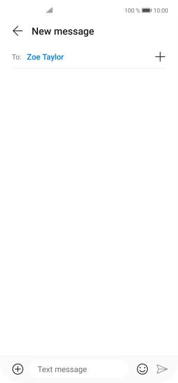 Press the text input field and write the text for your text message.
