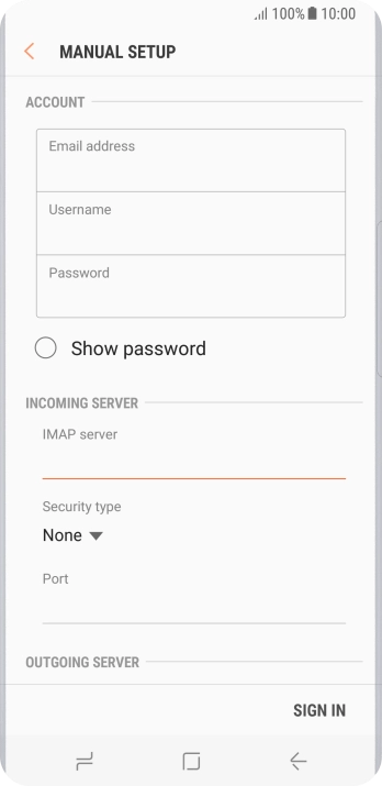 Press the drop down list below 'Security type'. Press the drop down list below 'Security type'.