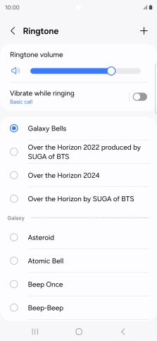 Press the required ring tones to hear them.