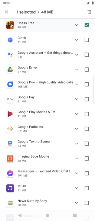 Press the delete icon.