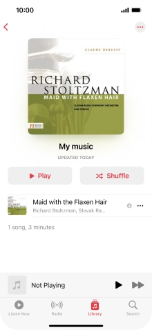 Go to the required category or playlist and press the required audio file.
