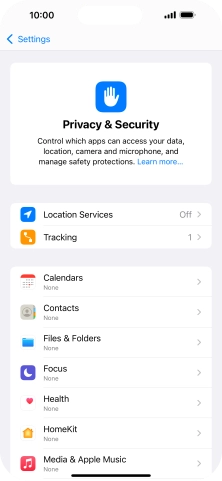 Press Location Services.