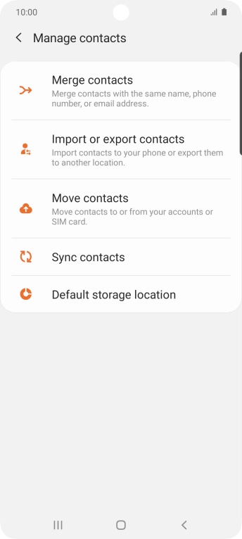 Press Import or export contacts.
