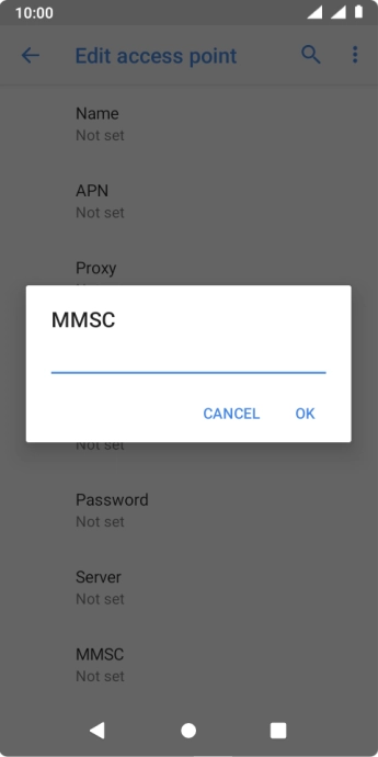 Key in http://mmsc.mms.o2.co.uk:8002 and press OK.