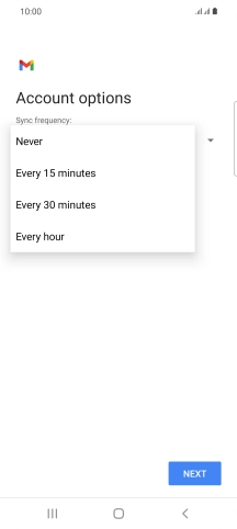 Press the required setting.