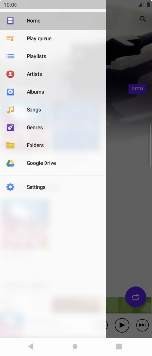 Press the required category and go to the required audio file.