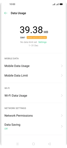 The total data usage is displayed.