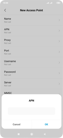 Key in mobile.o2.co.uk and press OK.