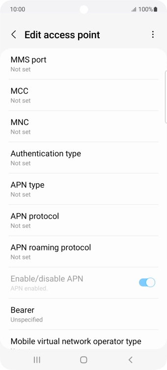Press MMS port. Press MMS port.