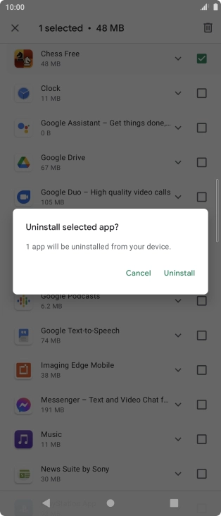 Press Uninstall.