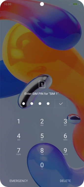 Key in your SIM PIN and press the confirm icon. The default SIM PIN is 0000.