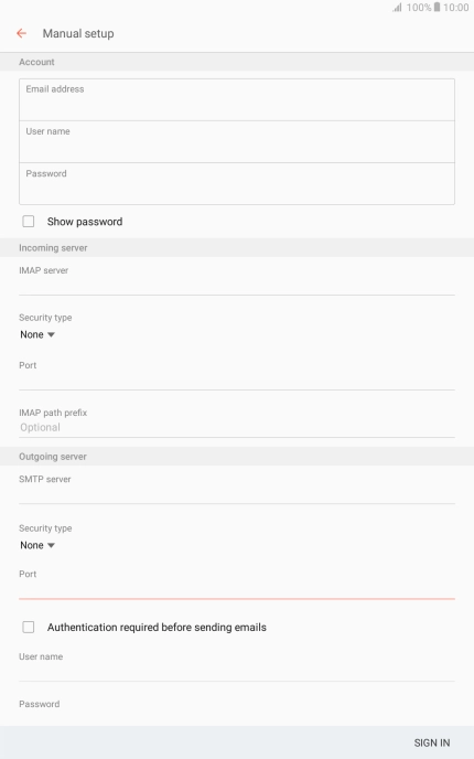 Press Authentication required before sending emails to turn on the function.