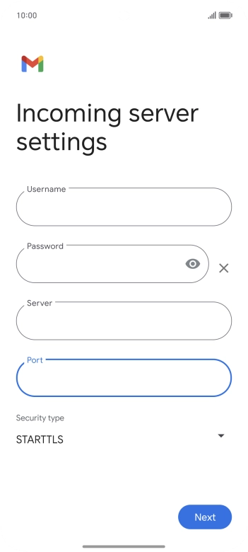 Press the drop down list below 'Security type'. Press the drop down list below 'Security type'.