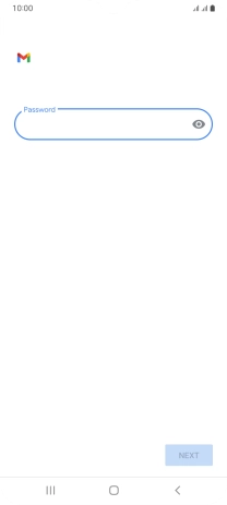 Press the field below 'Password' and key in the password for your email account.