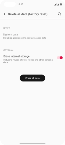 Press Erase all data.