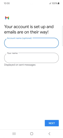 Press the field below 'Your name' and key in the required sender name.