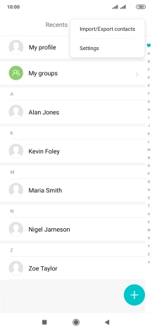 Press Import/Export contacts.