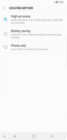 If you select High accuracy, your phone can find your exact position using the GPS satellites, the mobile network and nearby WiFi networks. Satellite-based GPS requires a clear view of the sky.