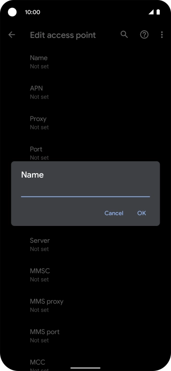 Key in O2 UK Internet and press OK.