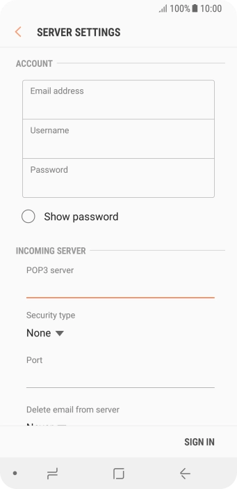 Press the drop down list below 'Security type'. Press the drop down list below 'Security type'.