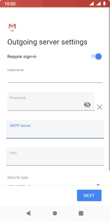 Press the field below 'Port' and key in 25.