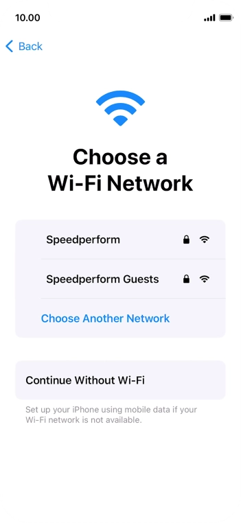 Press the required WiFi network.